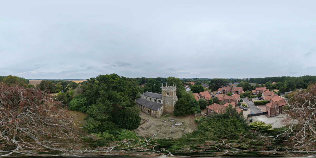 360 aerial photograph of Barnoldby le Beck, Lincolnshire.