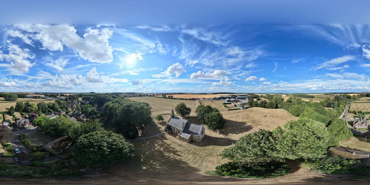 360 aerial photograph of Beelsby, Lincolnshire.