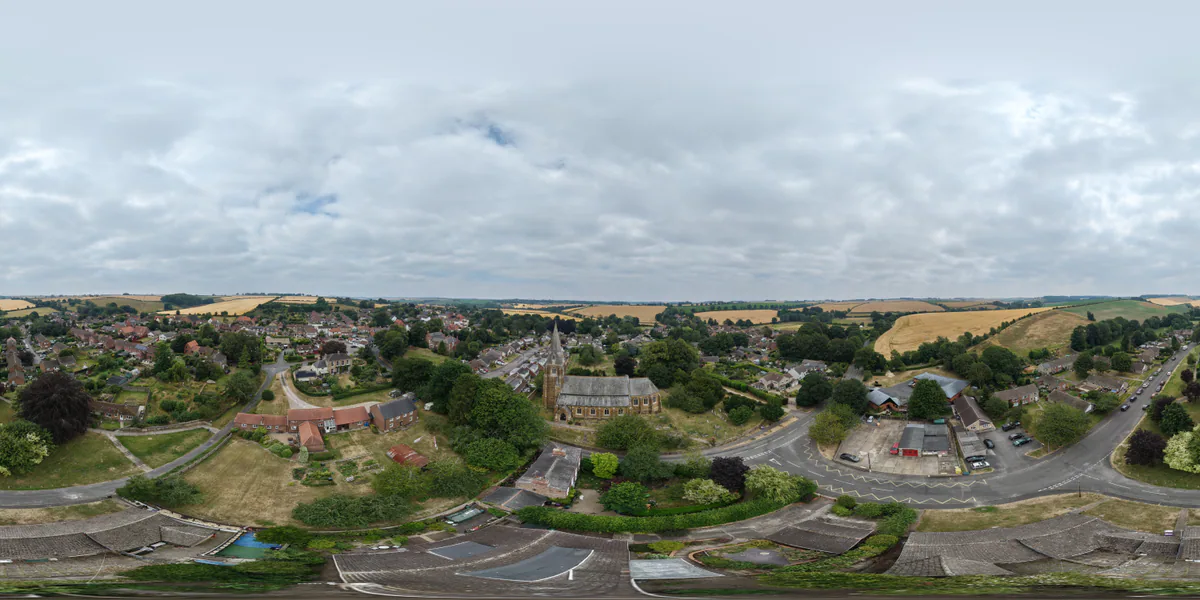 360 aerial photograph of Binbrook, Lincolnshire.