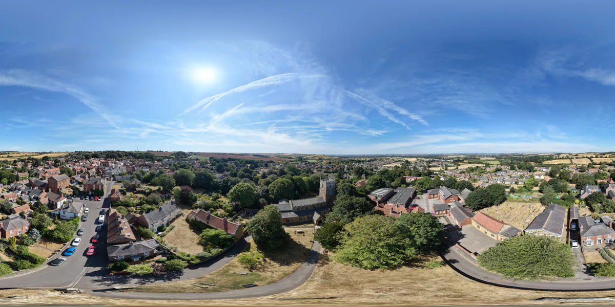 360 aerial photograph of Caistor, Lincolnshire.