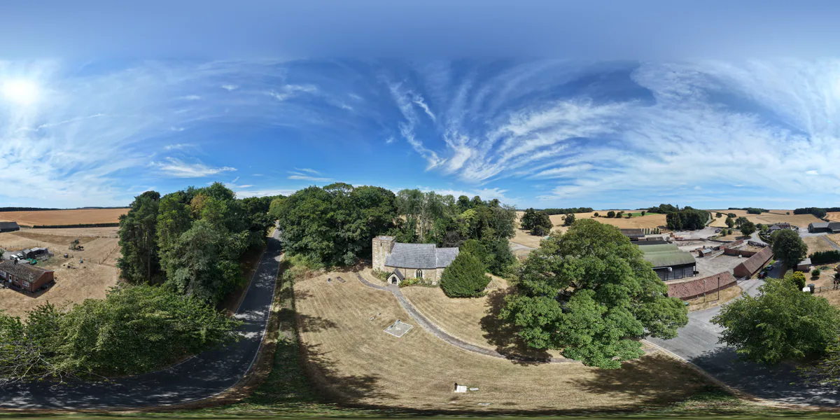 360 aerial photograph of Cuxwold, Lincolnshire.