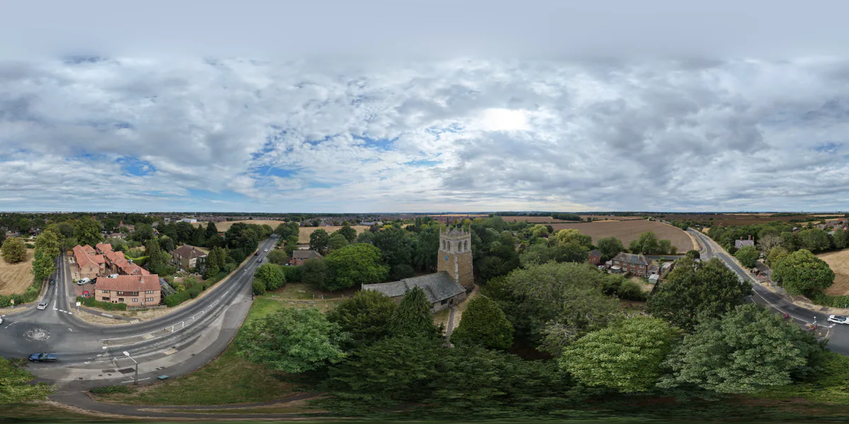 360 aerial photograph of Great Coates, Lincolnshire.