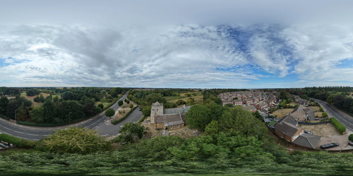 360 aerial photograph of Little Coates, Lincolnshire.