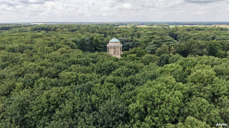 Aerial photograph of Brocklesby Park Mausoleum, Lincolnshire.
