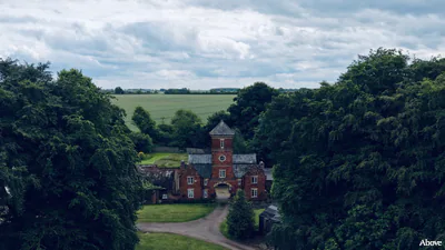 Aerial photograph of Oaklands Hall Gatehouse near Laceby.
