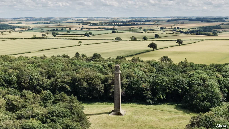 Aerial photograph of Pelham's Pillar in Lincolnshire.